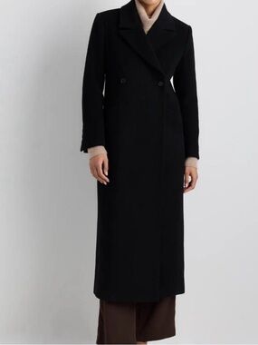 NWT Quince Black Wool Long Coat